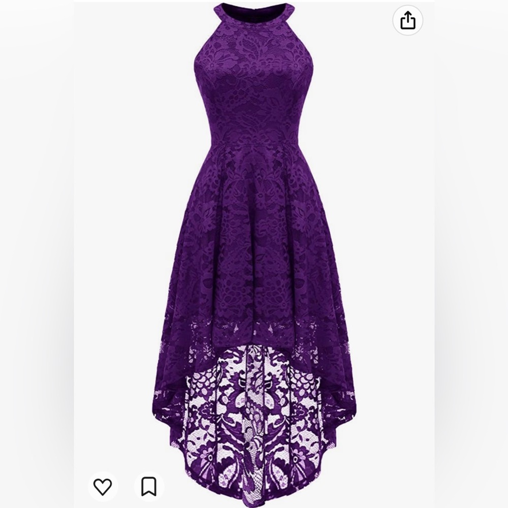 High low lace halter dress S